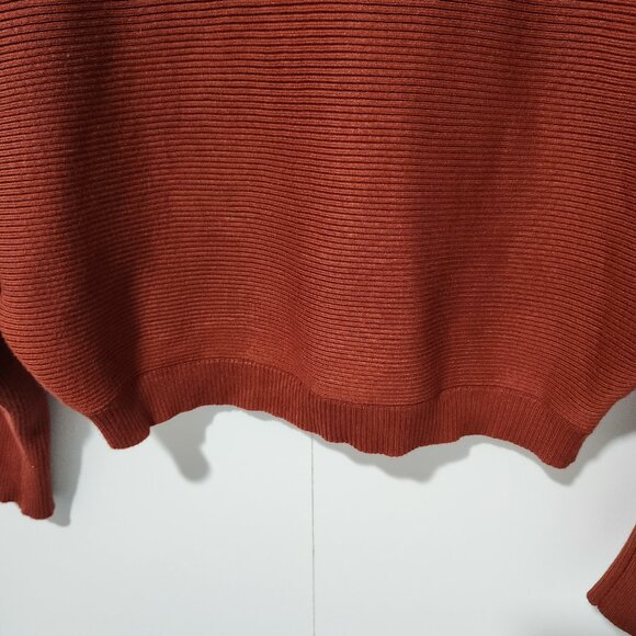 Forever 21 Rust Orange Long Sleeve Cropped Ribbed Pullover Sweater - Small - Picture 5 of 6